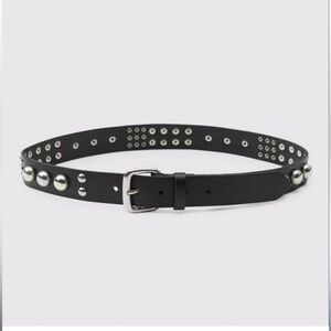 Zara Black Leather Studded Belt